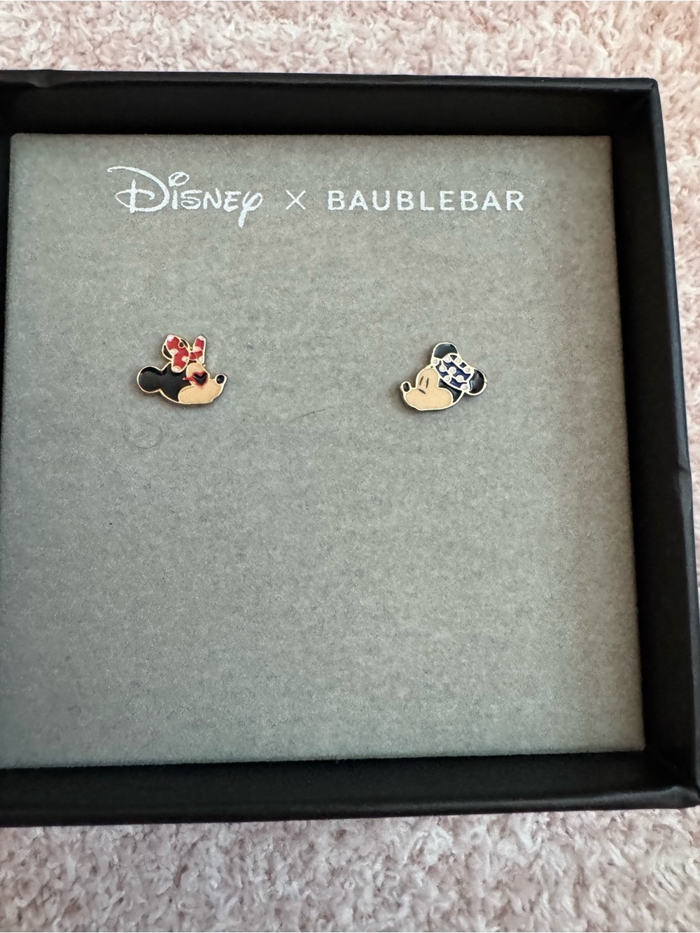 Disney x BaubleBar Mickey & Minnie Mouse Enamel Stud Earrings NIB